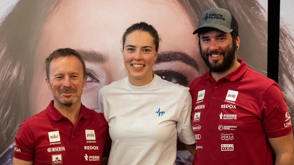 Asistent hlavného trénera Matej Gemza, Petra Vlhová a brat Boris.