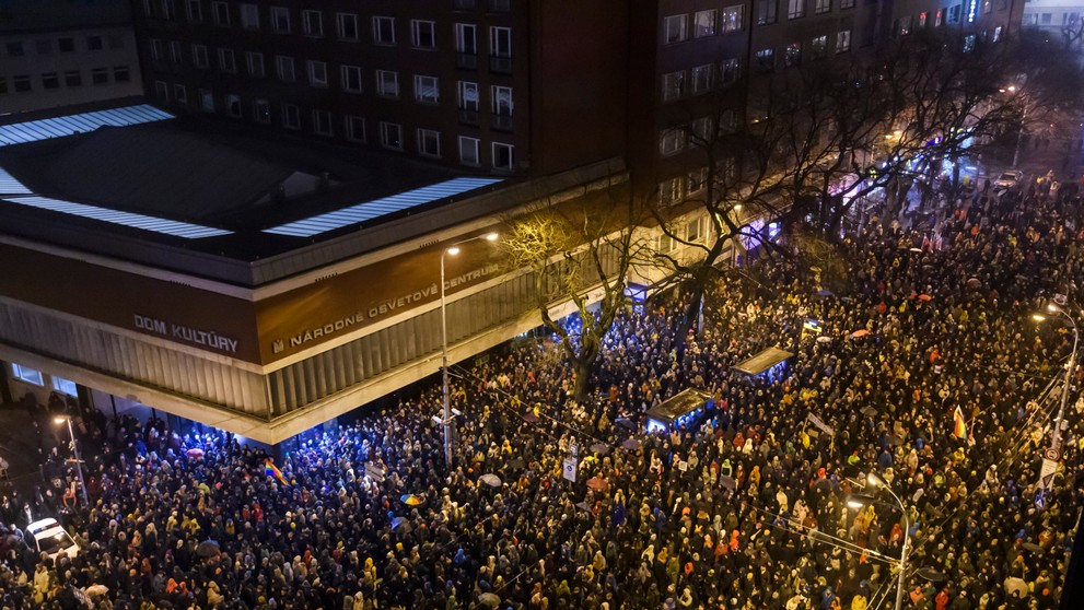 Protest v Bratislave.
