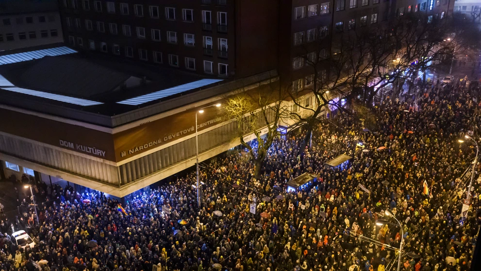 Protest v Bratislave.