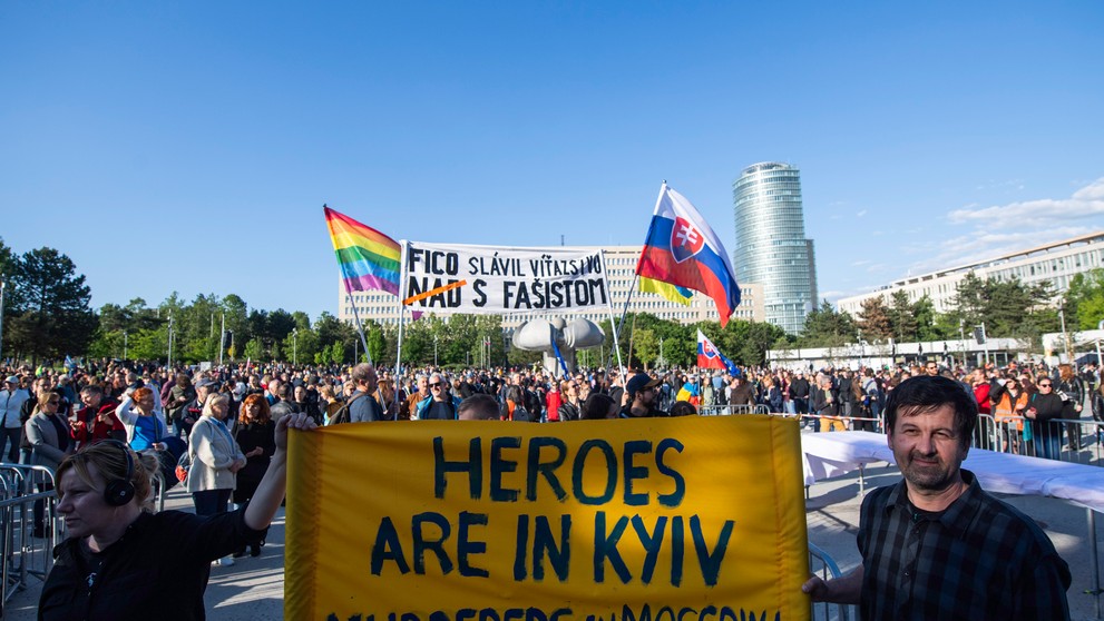 Protest na Námestí slobody v Bratislave