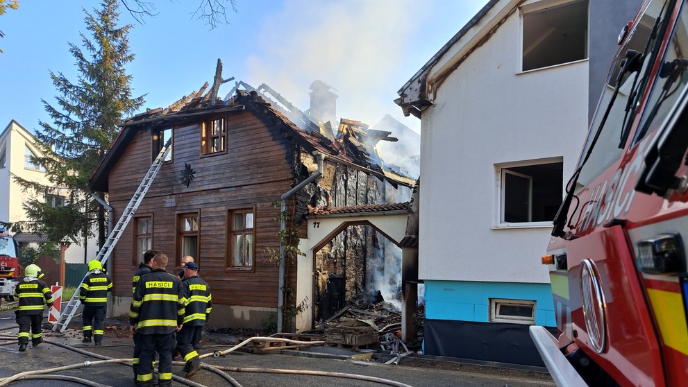 Požiar vo Veľkom Slavkove.