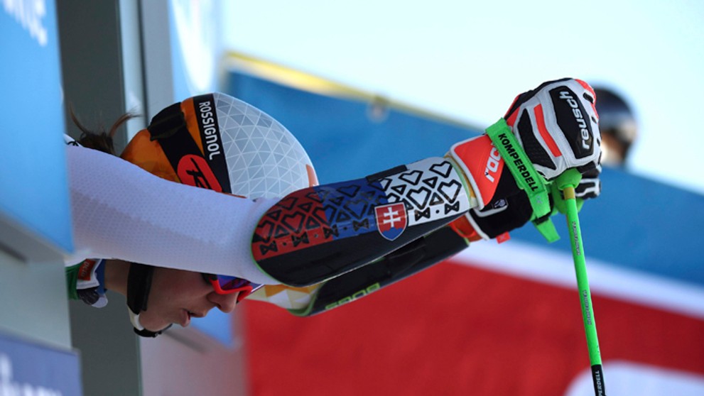 Petra Vlhová na štarte obrovského slalomu v Söldene.