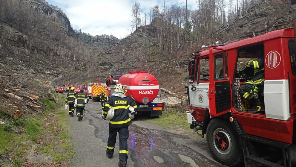 Požiar v NP České Švajčiarsko.