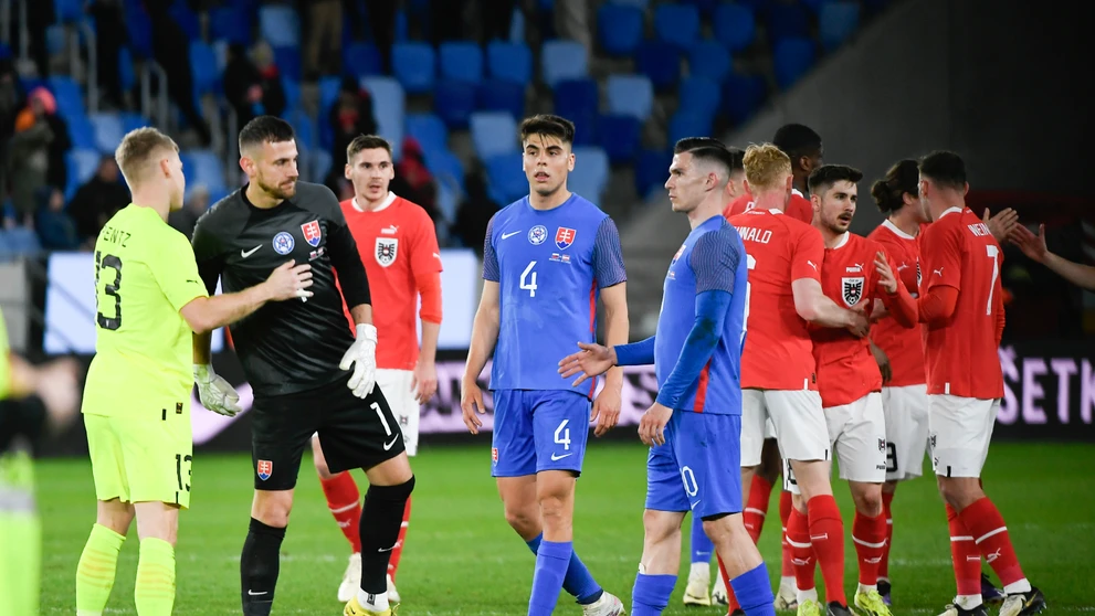 Momentka zo zápasu Slovensko - Rakúsko