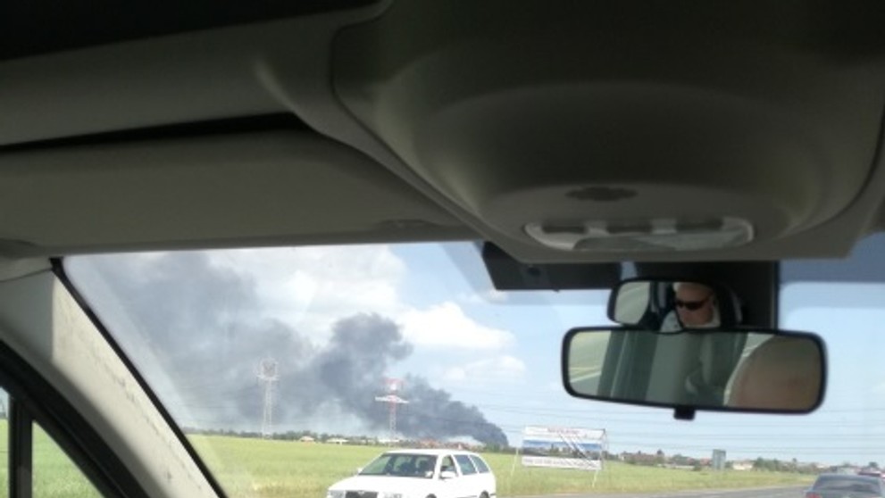 Pohľad na požiar z Bratislavy.