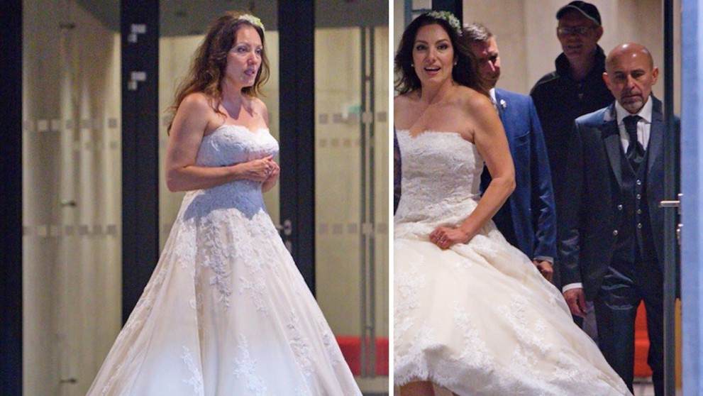 Roky svadbu odkladala, teraz je z nej pani. Katarína Hasprová v svadobných šatách