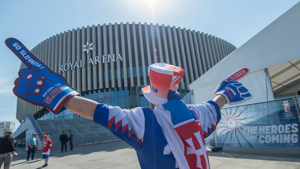 Slovenský fanúšik pred zápasom proti Francúzsku na MS 2018.