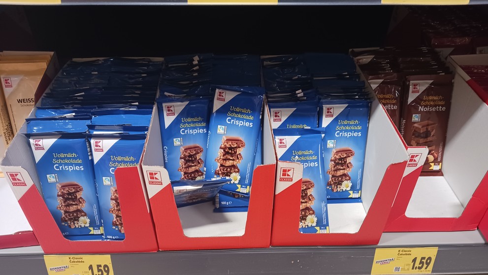Ceny čokolád v jednotlivých obchodoch