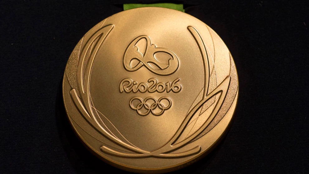  Na snímke líc zlatej olympijskej medaily.