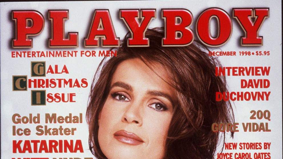 Katarína Wittová na titulke pánskeho magazínu Playboy 4. novembra 1998. 