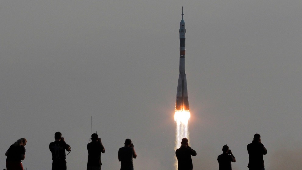 Štart ruskej rakety Sojuz.