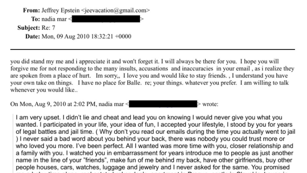 Komunikácia J. Epsteina a N. Marcinkovej