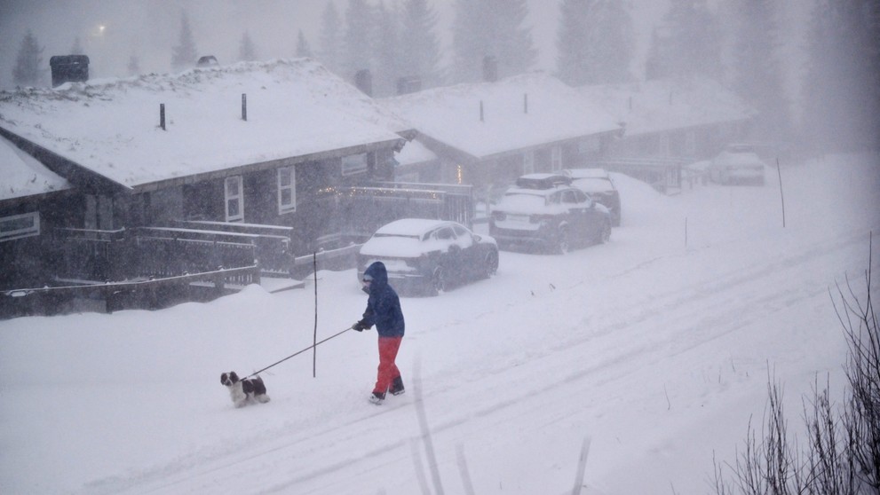 Extrémne počasie v Škandinávii.