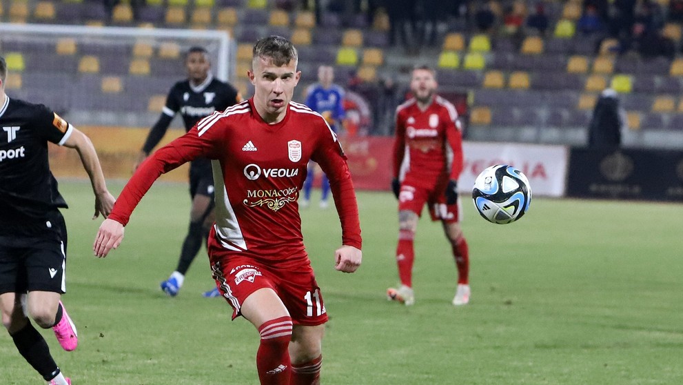 Martin Rymanenko (Banská Bystrica) v zápase 20. kola Niké ligy proti Trenčínu.