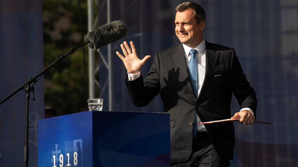 Predseda NR SR Andrej Danko počas osláv k 100. výročiu podpisu Deklarácie slovenského národa. 