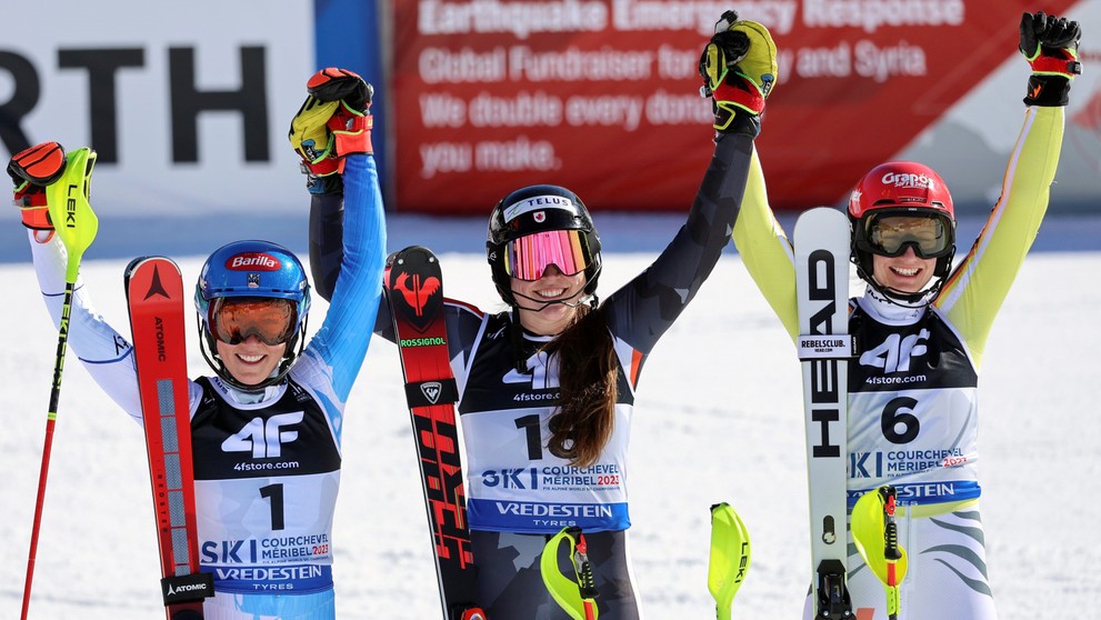 Mikaela Shiffrinová, Laurence St, Germainová a Lena Dürrová.