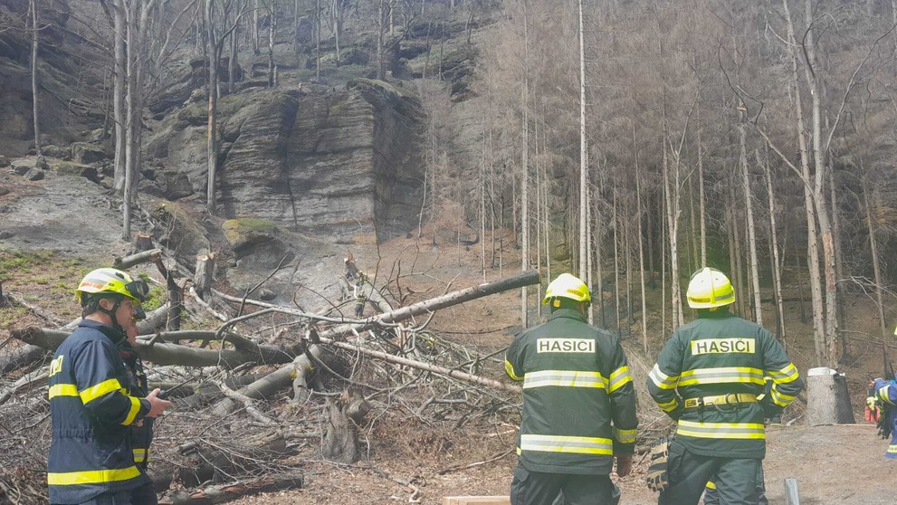 Požiar v NP České Švajčiarsko.