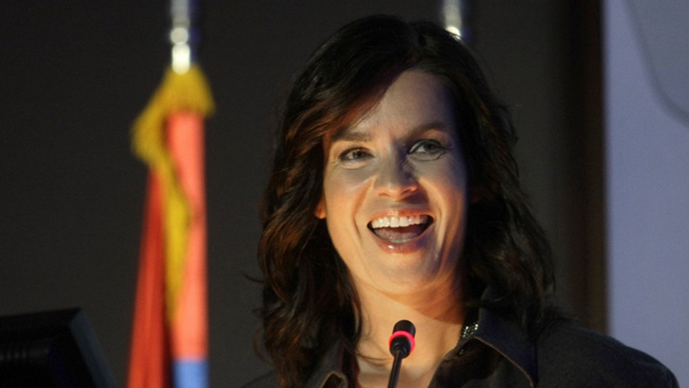 Katarína Wittová na zasadnutí Európskeho olympijského výboru v Belehrade 26.novembra 2010.