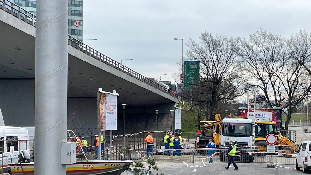 Zaplavený Sad Janka Kráľa.