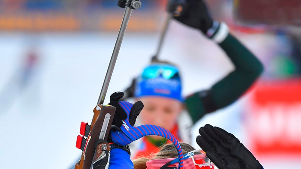 Biatlonistka Anastasia Kuzminová.