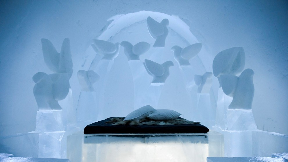 Jukkasjarvi, Švédsko.