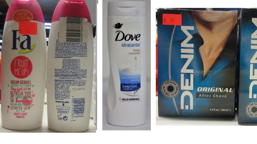 Nebezpečné produkty Schwarzkopf, FA, Dove a Denim.