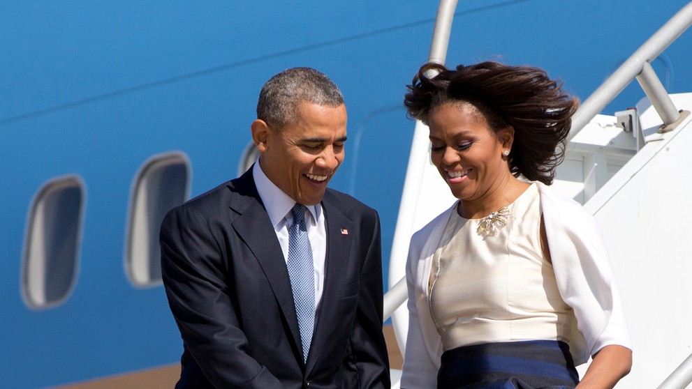 Obama zachránil svoju manželku Michelle pred trapasom na letisku v Houstone