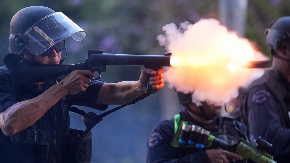 Protest proti imigračnej politike v Los Angeles.