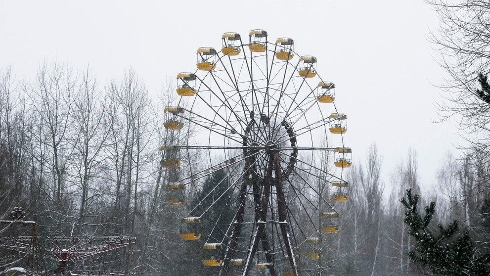 Opustený lunapark v meste Prypiať.