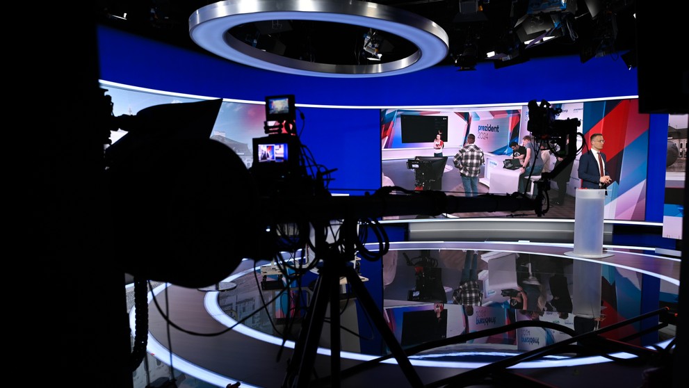 Prípravy volebnej noci na Markíze.