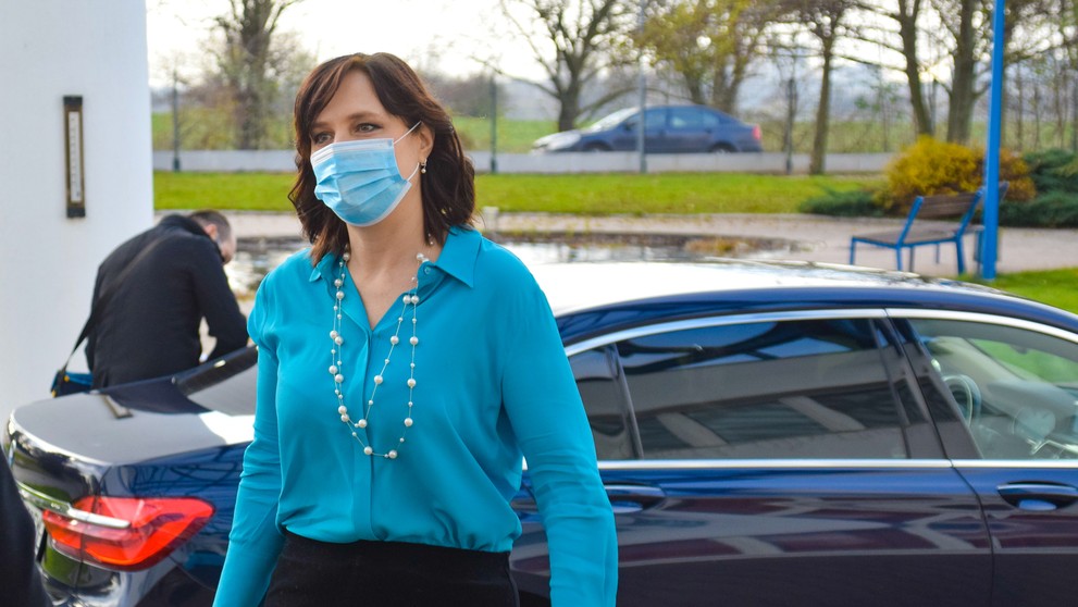 Veronika Remišová pred vysielaním.