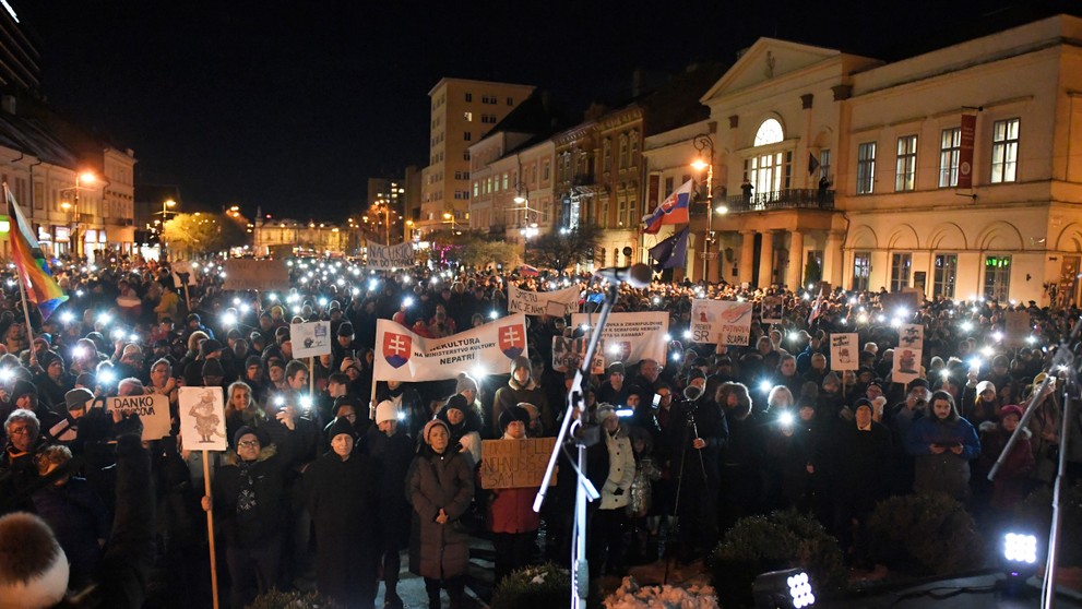 Opozičný protest v Košiciach.
