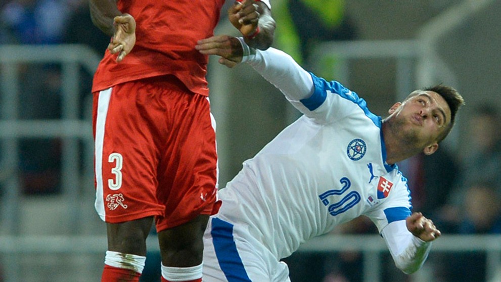 Róbert Mak v prípravnom zápase proti Švajčiarsku.
