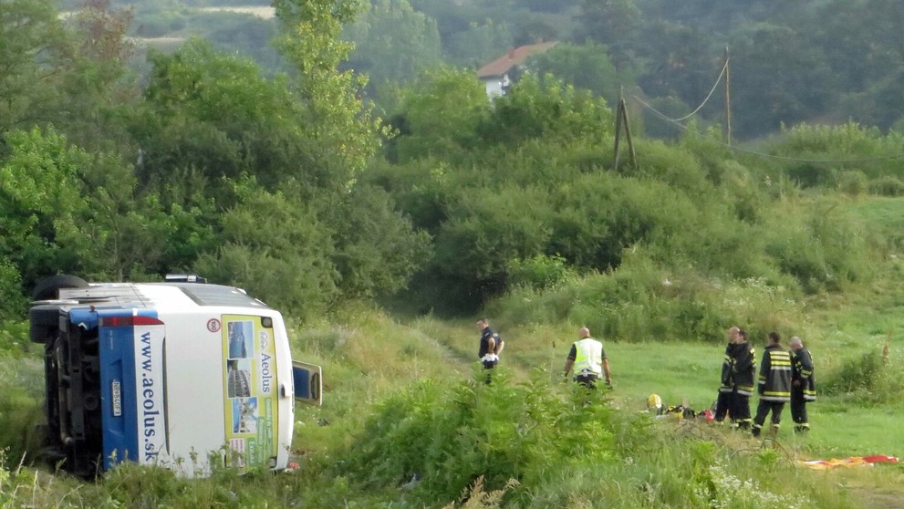Nehoda slovenského autobusu v Srbsku