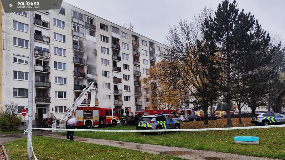 Požiar bytovky v Topoľčanoch