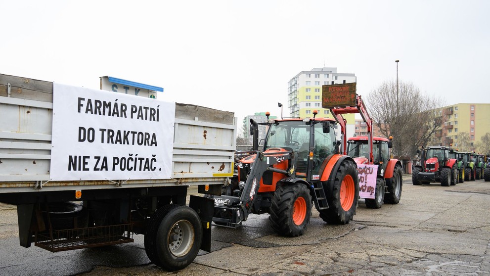 Protest farmárov.