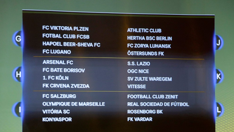 Žreb EL UEFA - skupiny G až L.