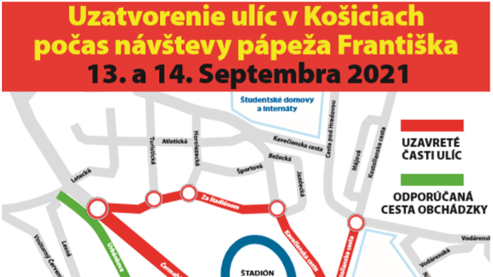 Zmeny v Košiciach počas návštevy pápeža.