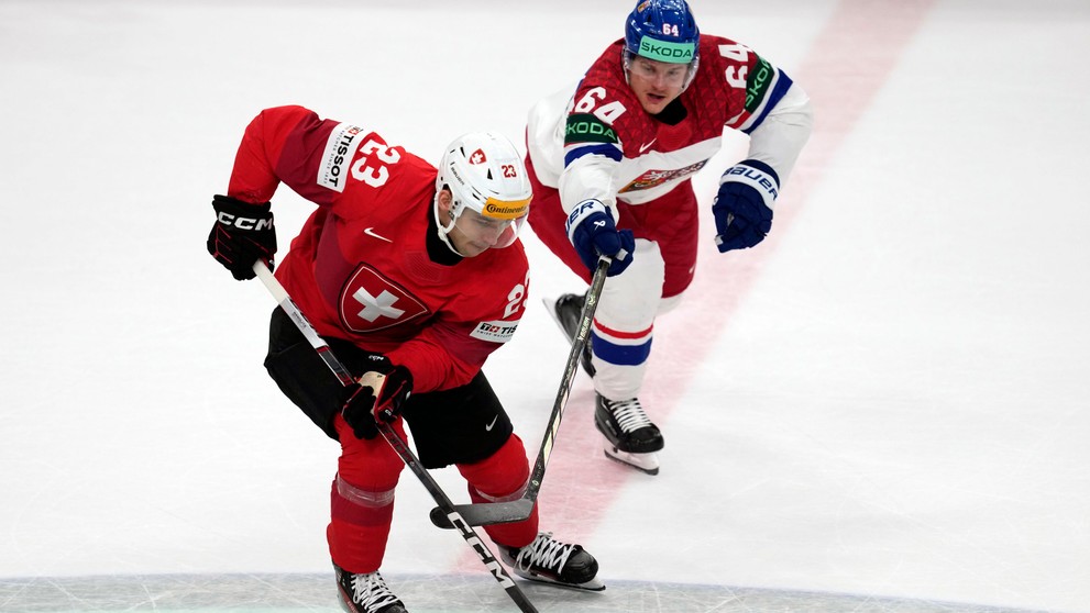 Momentka z finále majstrovstiev sveta v hokeji 2024