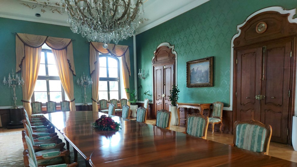 Zelený salón v Prezidentskom paláci.