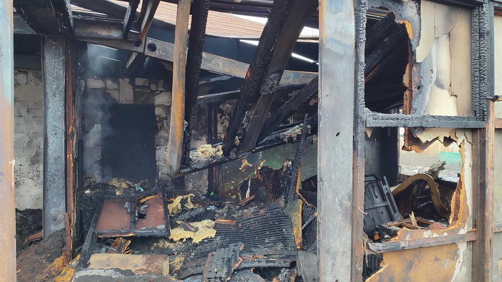 Požiar v obci Svinia