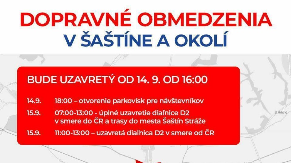 Dopravné obmedzenia v Šaštíne