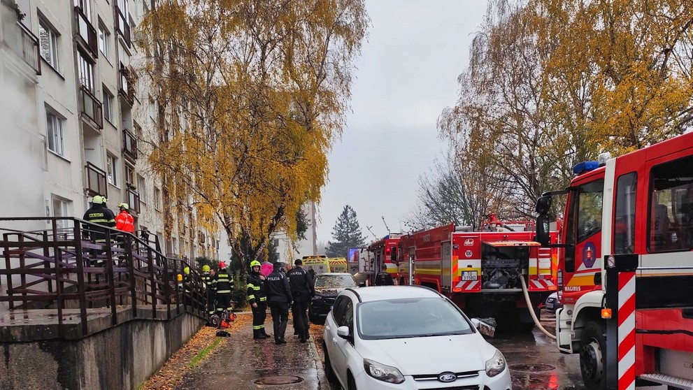 Požiar bytovky v Topoľčanoch