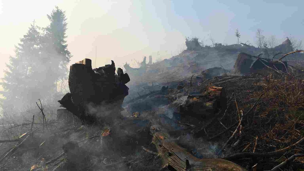 Požiar lesa v Levočských vrchoch 