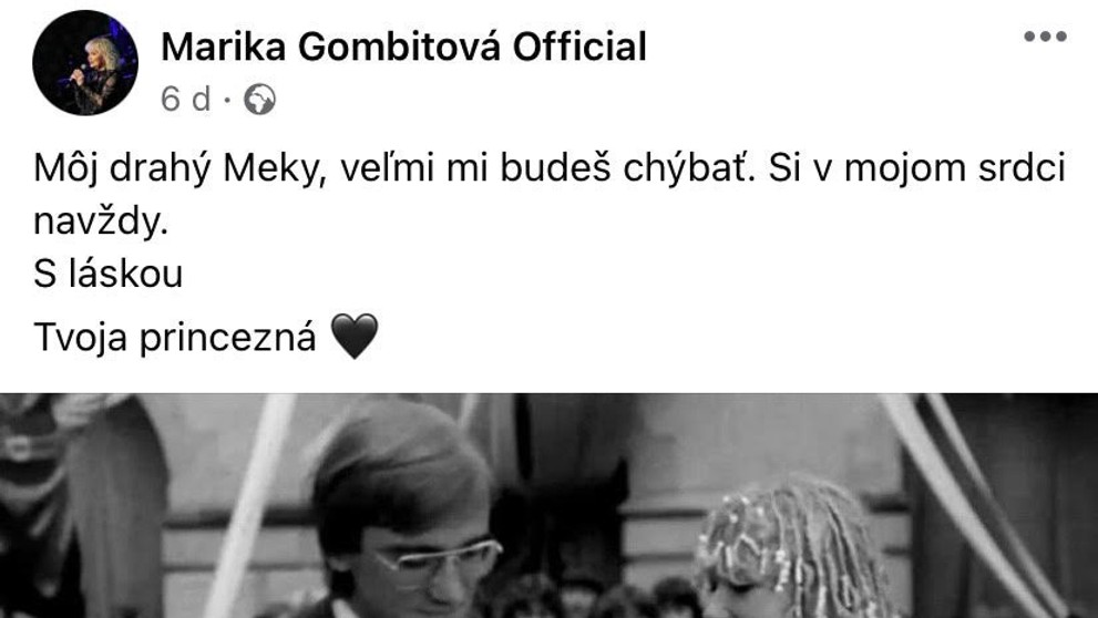 Status Mariky Gombitovej, keď sa dozvedela o Mekyho úmrtí.