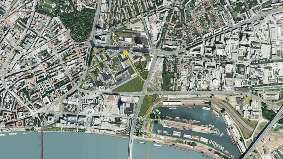 Zámer, kadiaľ by mohla viesť električka z Petržalky na Mlynské Nivy.