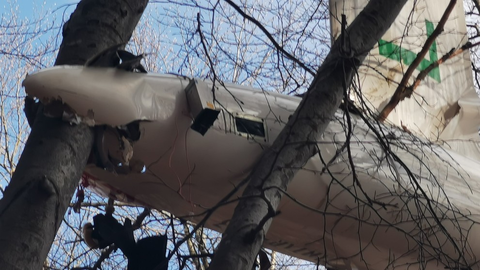 Havarovaný vetroň.