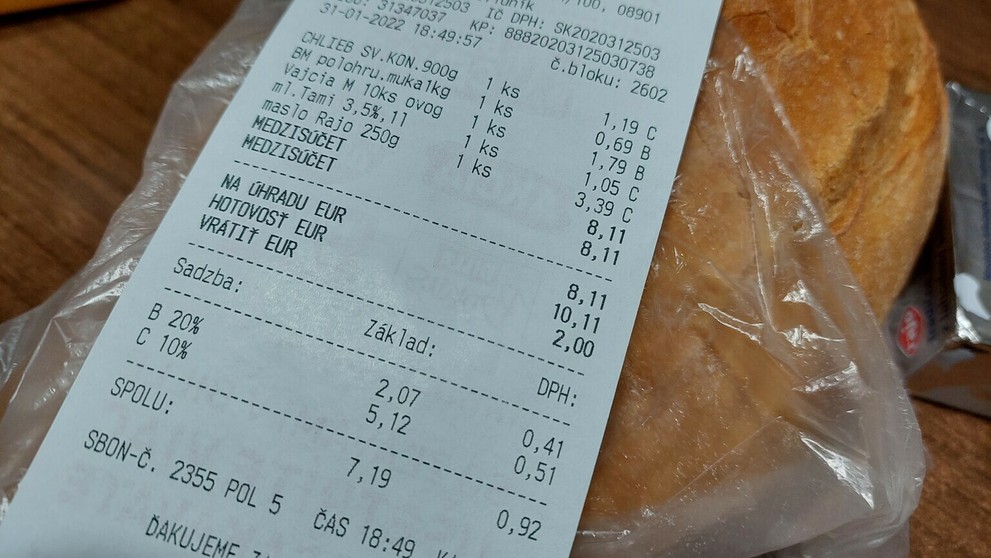 Účet v slovenských potravinách