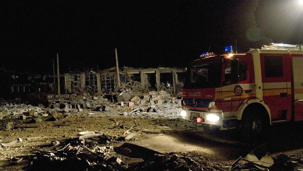 Výbuch muničného skladu  v priestoroch Vojenského opravárenského podniku Nováky.