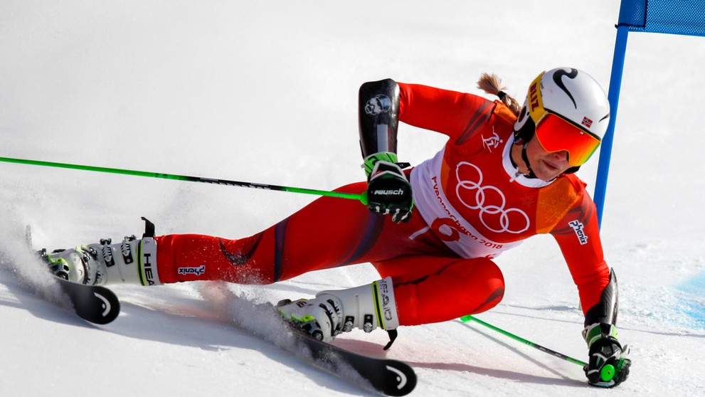 Švédka Frida Hansdotterová v obrovskom slalome na ZOH 2018.